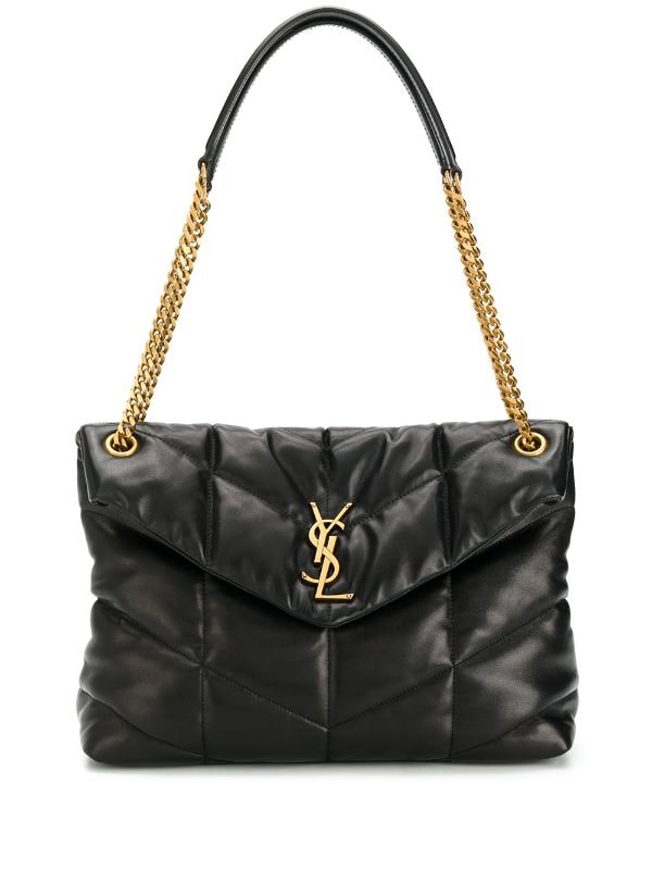 Black Lou medium YSL-logo quilted-leather cross-body bag