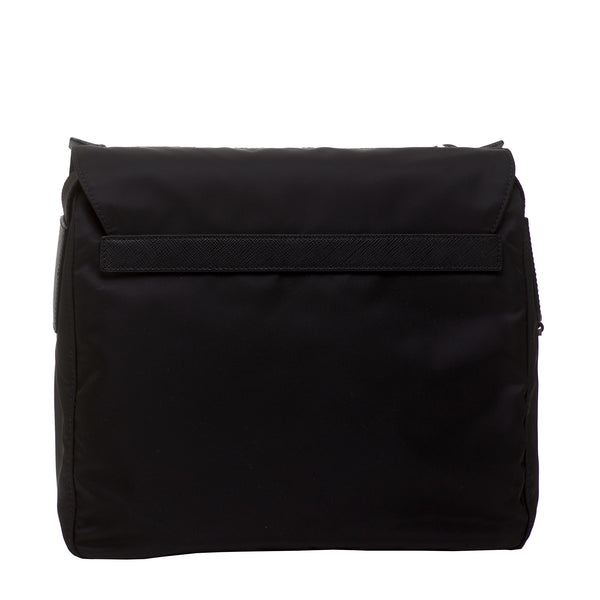 PRADA Vela Nylon Baby Shoulder Bag Black