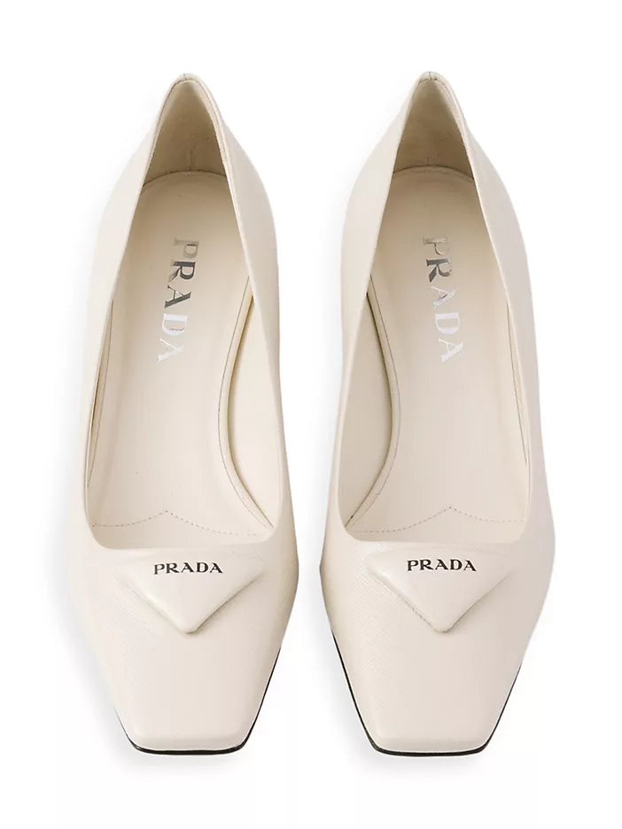 Prada Saffiano Logo Pumps