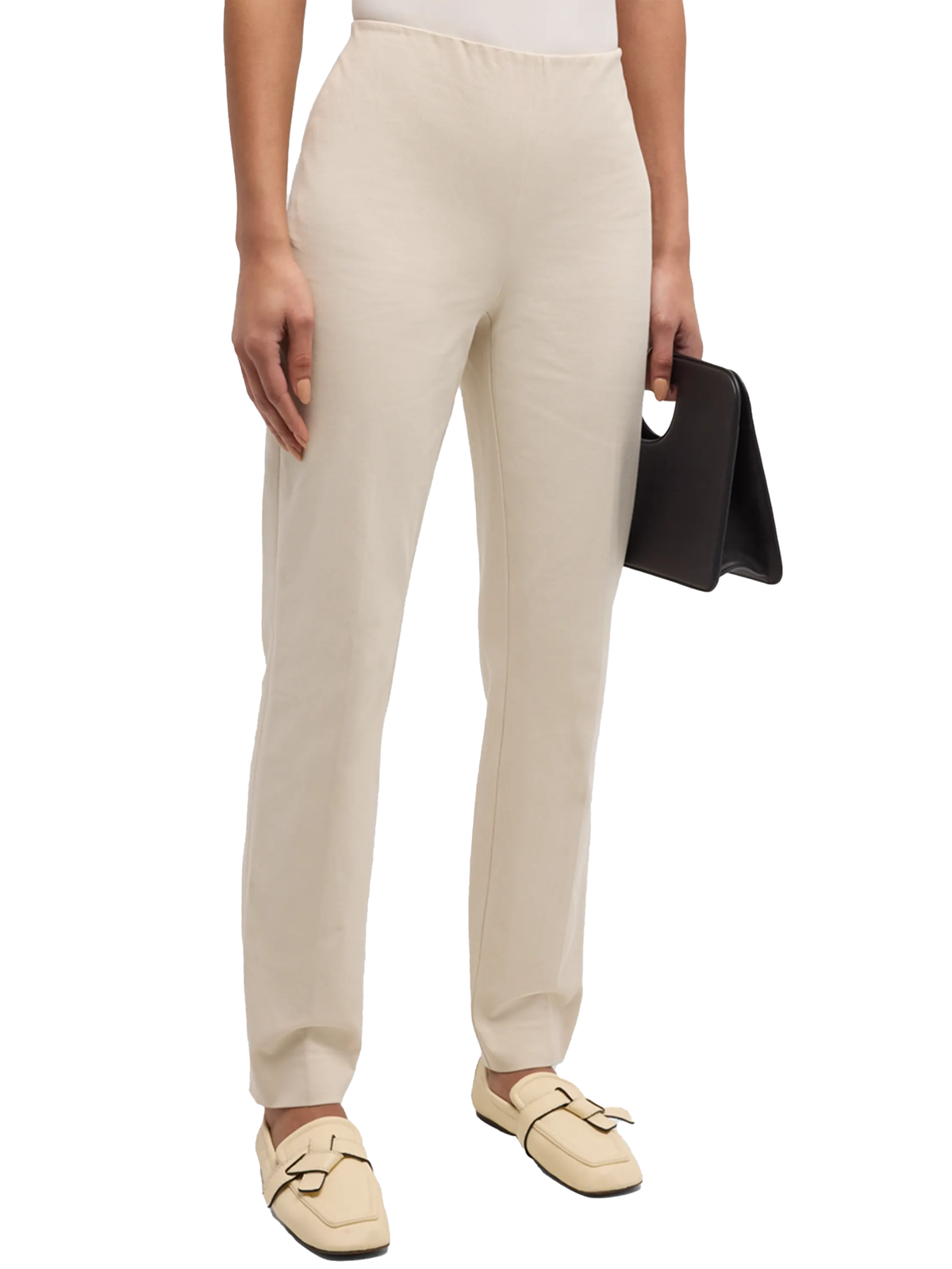 Lafayette 148 Stanton Tapered Stretch Cotton Ankle Pants