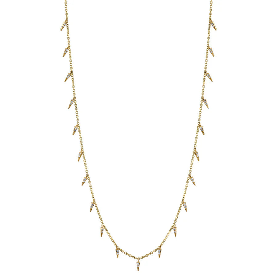 Sydney Evan Gold &amp; Diamond Fringe Neck