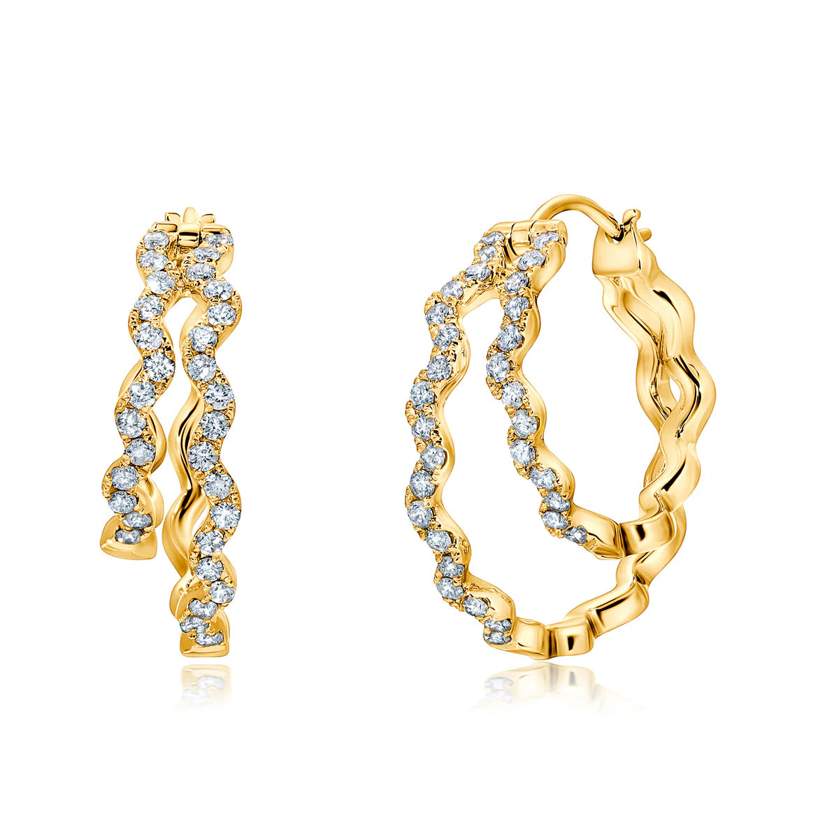 Graziela Rio Double Hoop in Yellow Gold