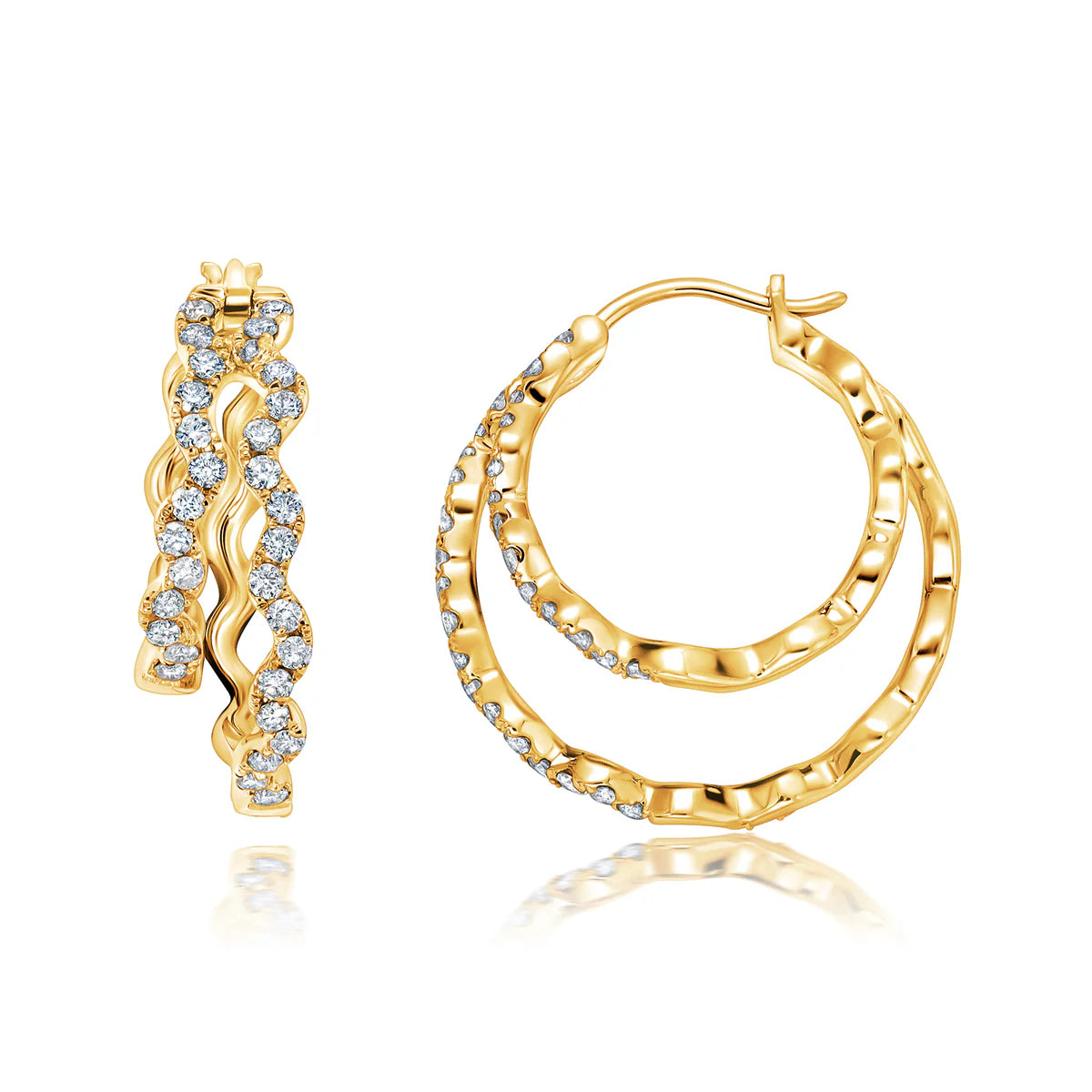 Graziela Rio Double Hoop in Yellow Gold