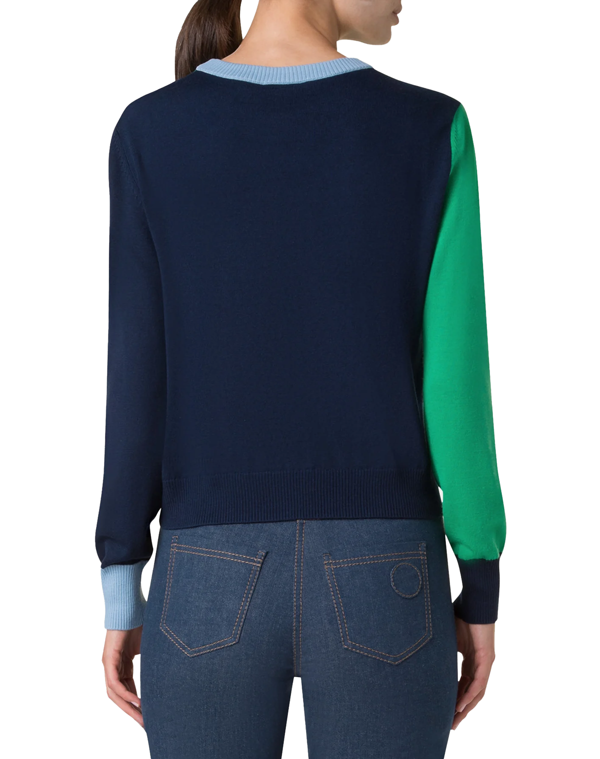 AKRIS punto Colorblock Wool Sweater