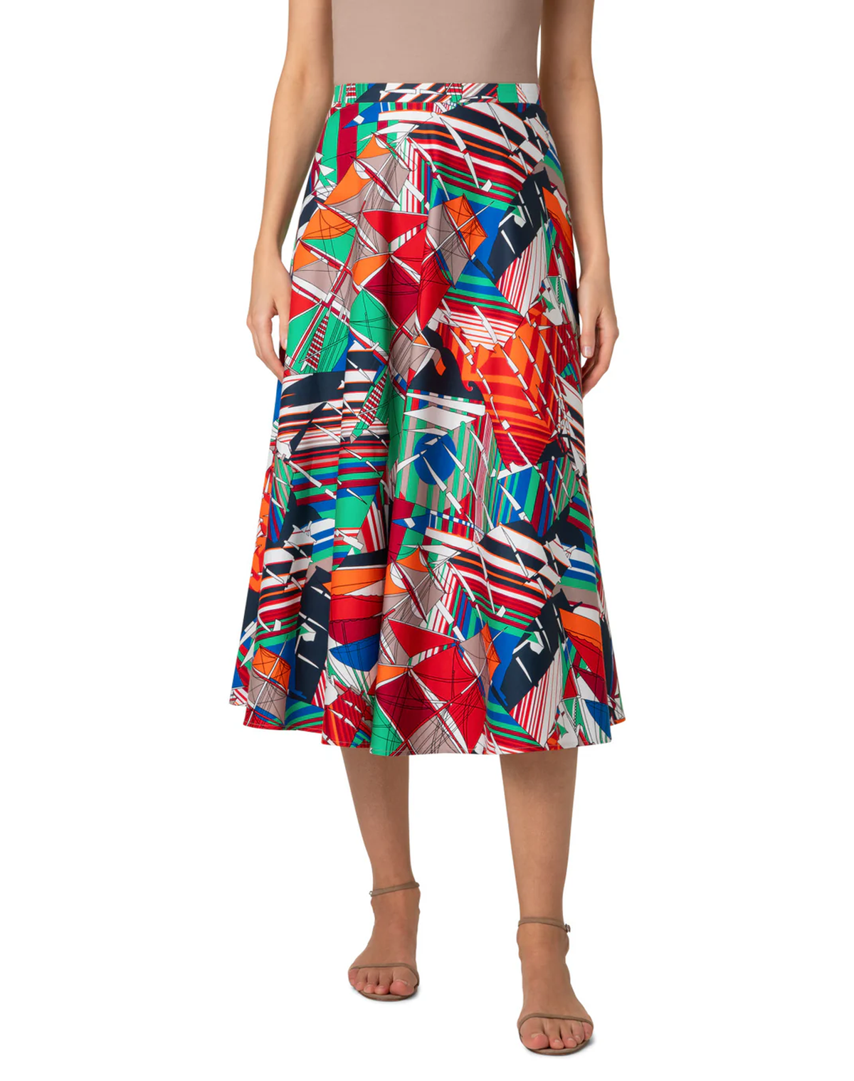 AKRIS punto Flared Midi Skirt