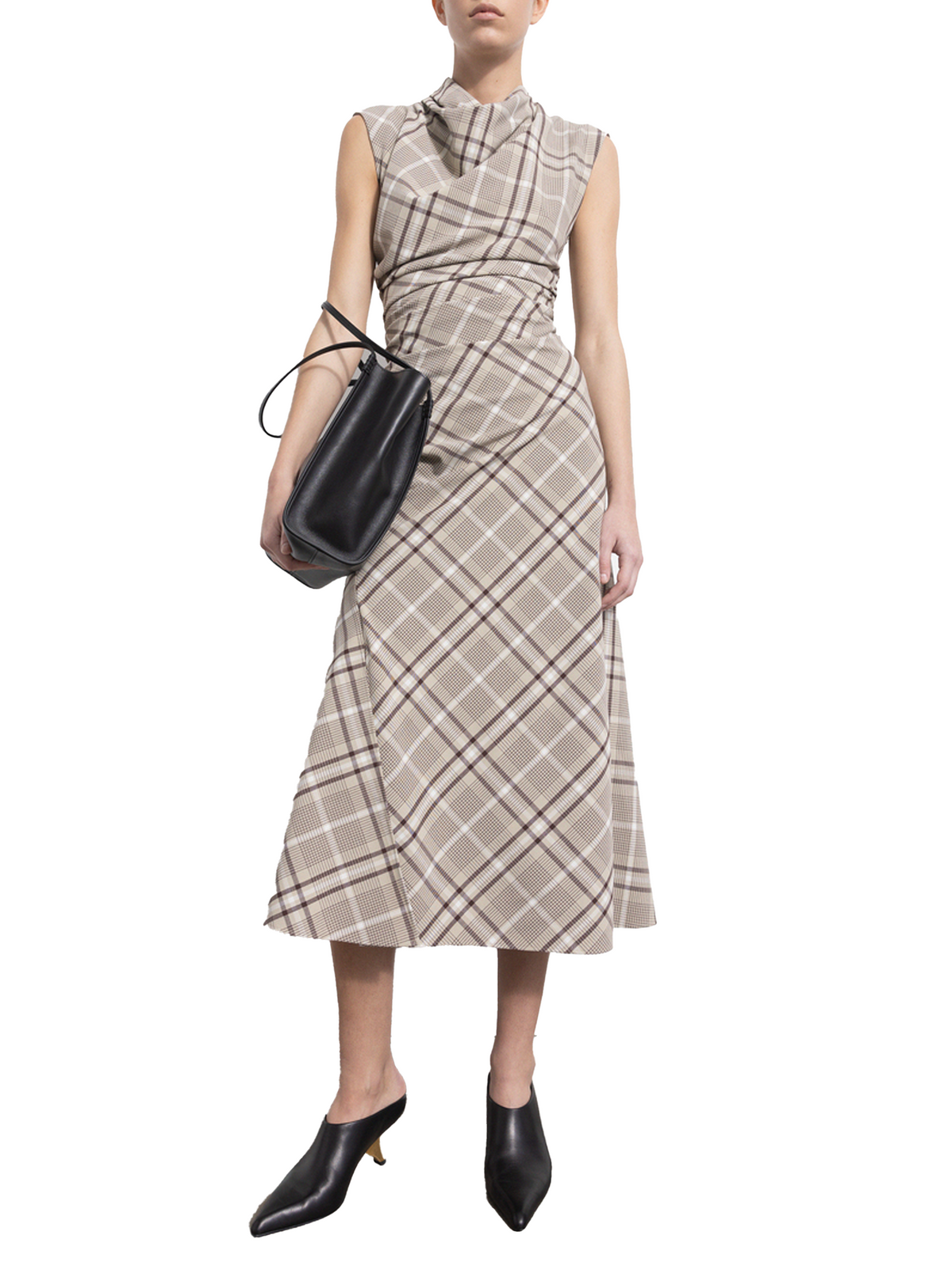 SIMKHAI Burke Draped Jersey Midi Dress