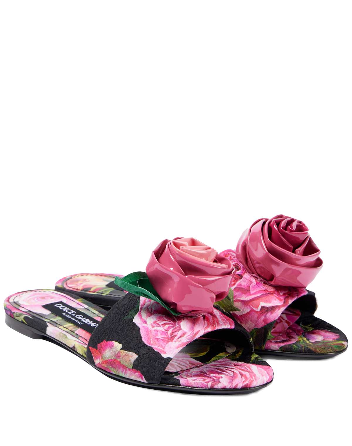 Dolce&amp;Gabbana Floral Appliqué Slides