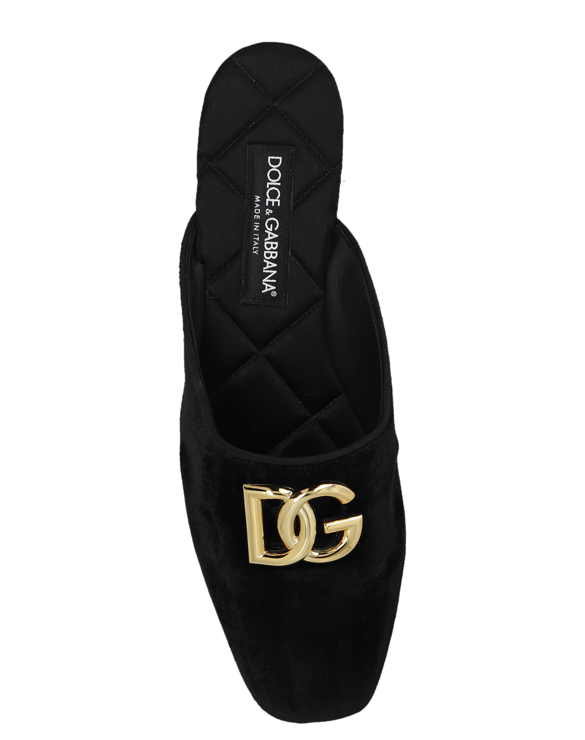 Dolce &amp; Gabbana BLACK Velvet slides