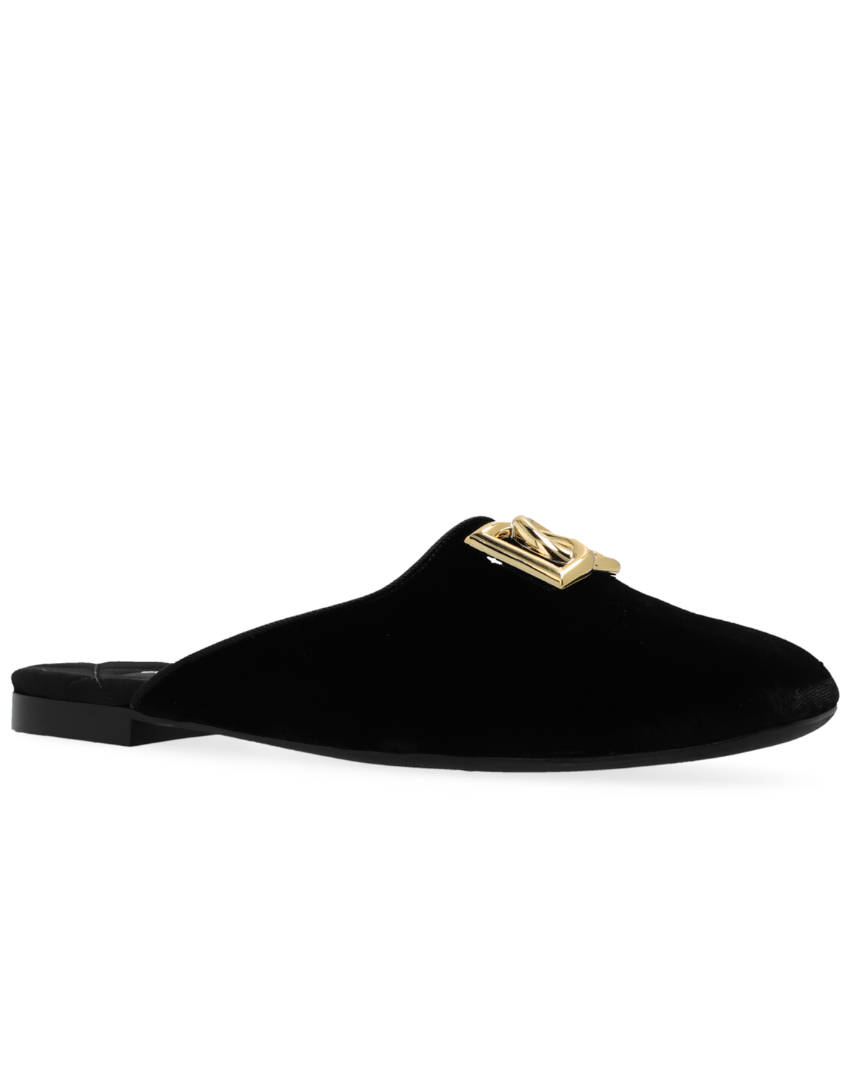 Dolce &amp; Gabbana BLACK Velvet slides