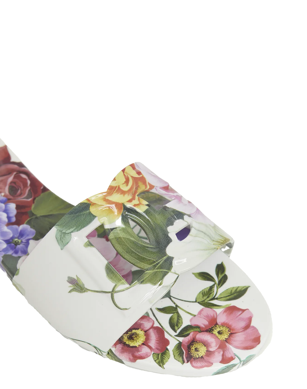 Dolce&amp;Gabbana Bianca Floral Rubber DG Sandals