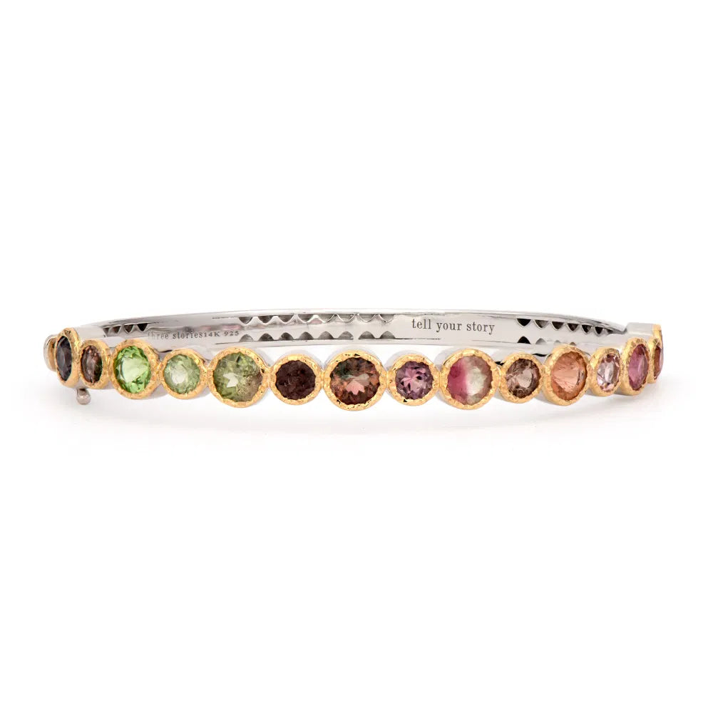 Three Stories Mixed Tourmaline Bangle