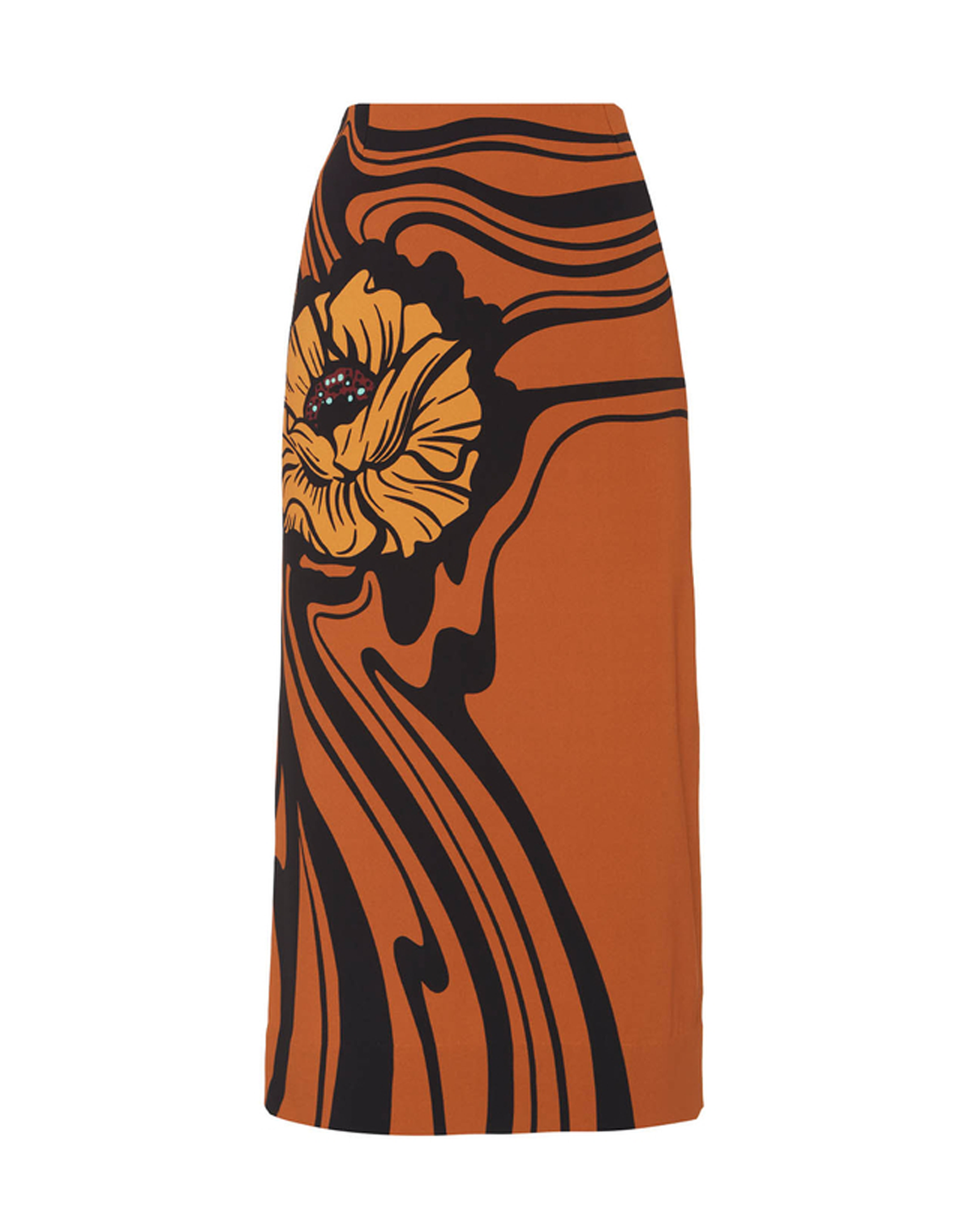 LA DOUBLE J BIG BLOOMS PLACEE PENCIL SKIRT