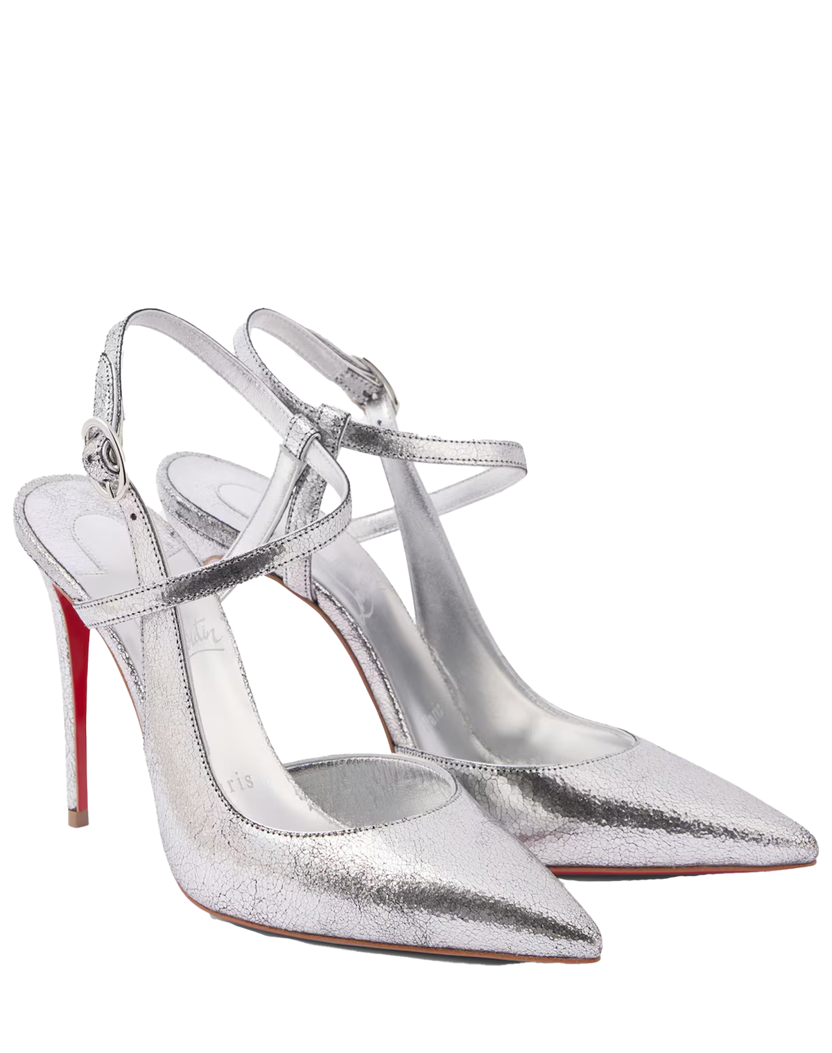 Christian Louboutin Jenlove 100 metallic leather slingback pumps