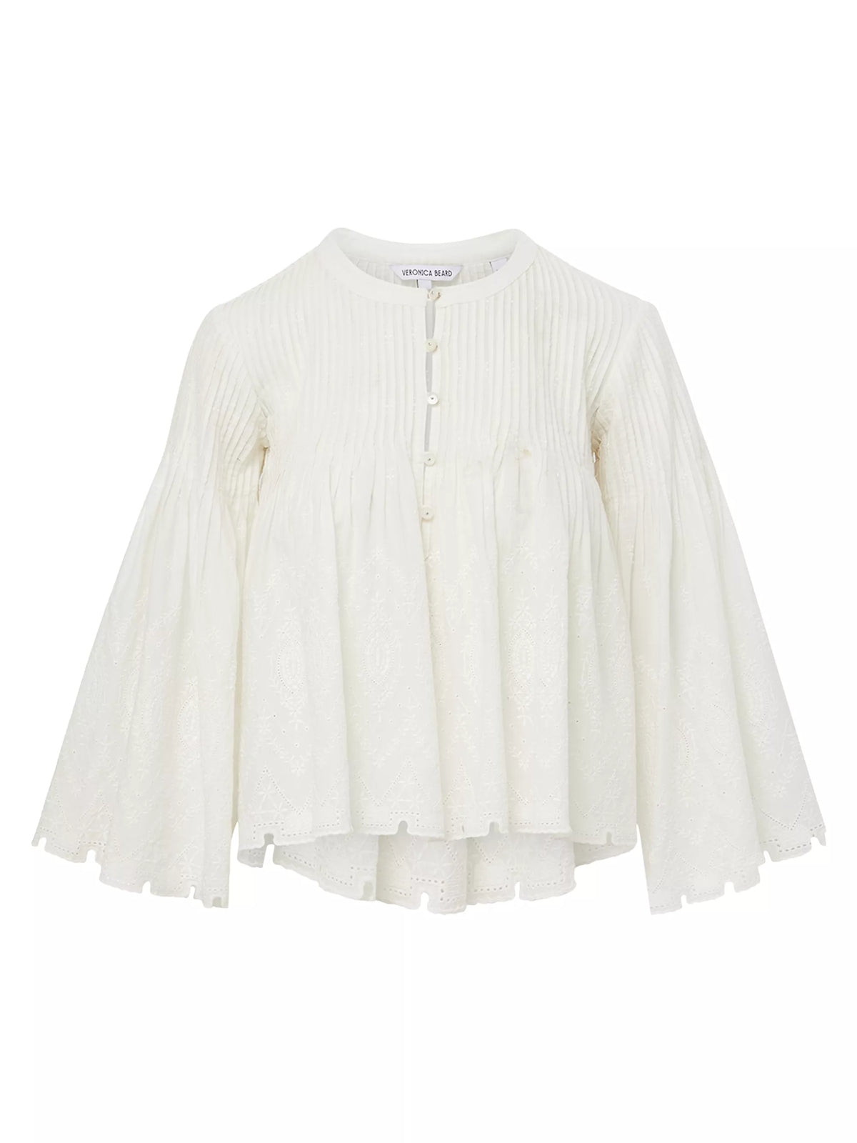 Veronica Beard  Quimby Cotton Embroidered Blouse