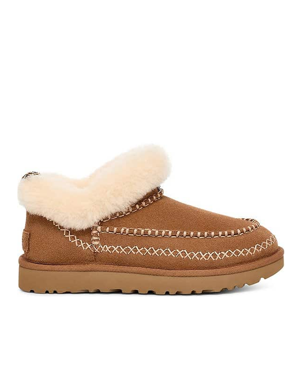 UGG Classic Ultra Mini Alpine Fur Collar Suede Booties