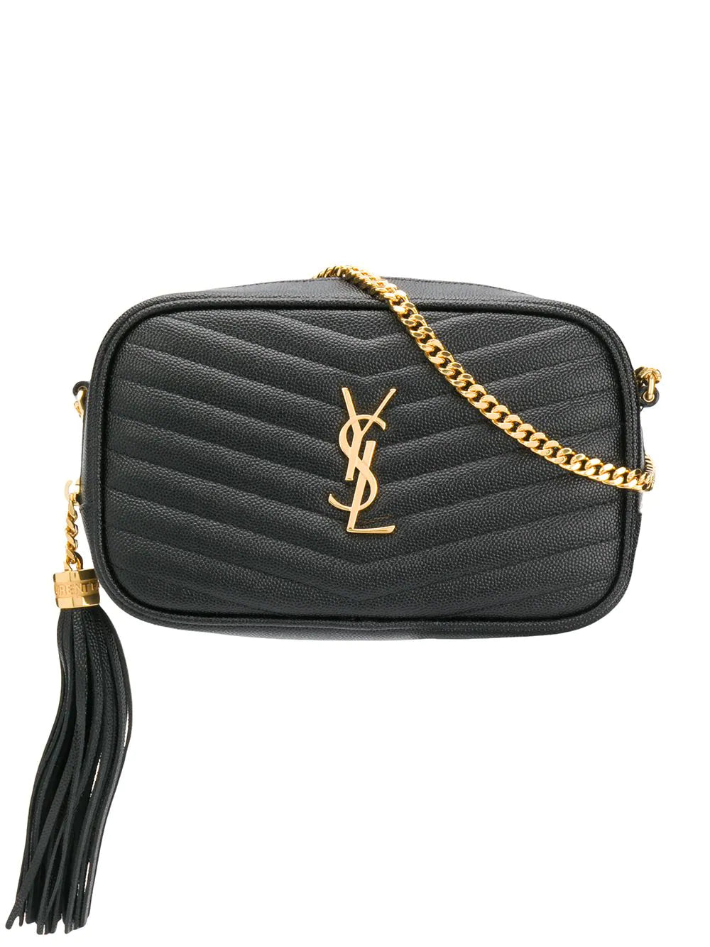 Saint Laurent Lou Mini Ysl-logo Quilted-leather Cross-body Bag in Natural