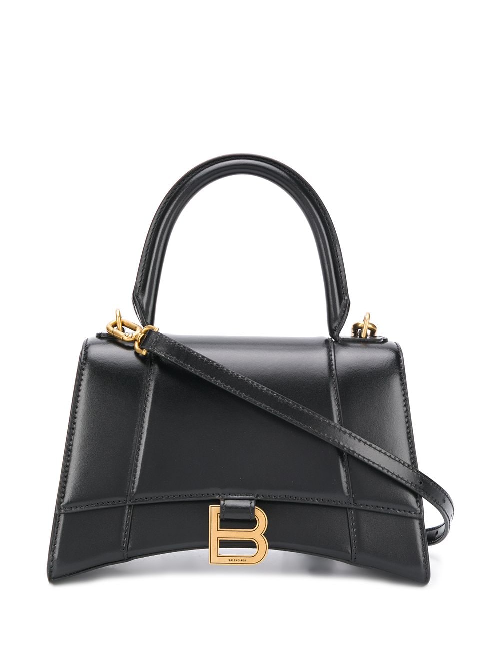 Balenciaga Silver Metallic Leather Hourglass Small Top Handle Bag - Yoogi's  Closet
