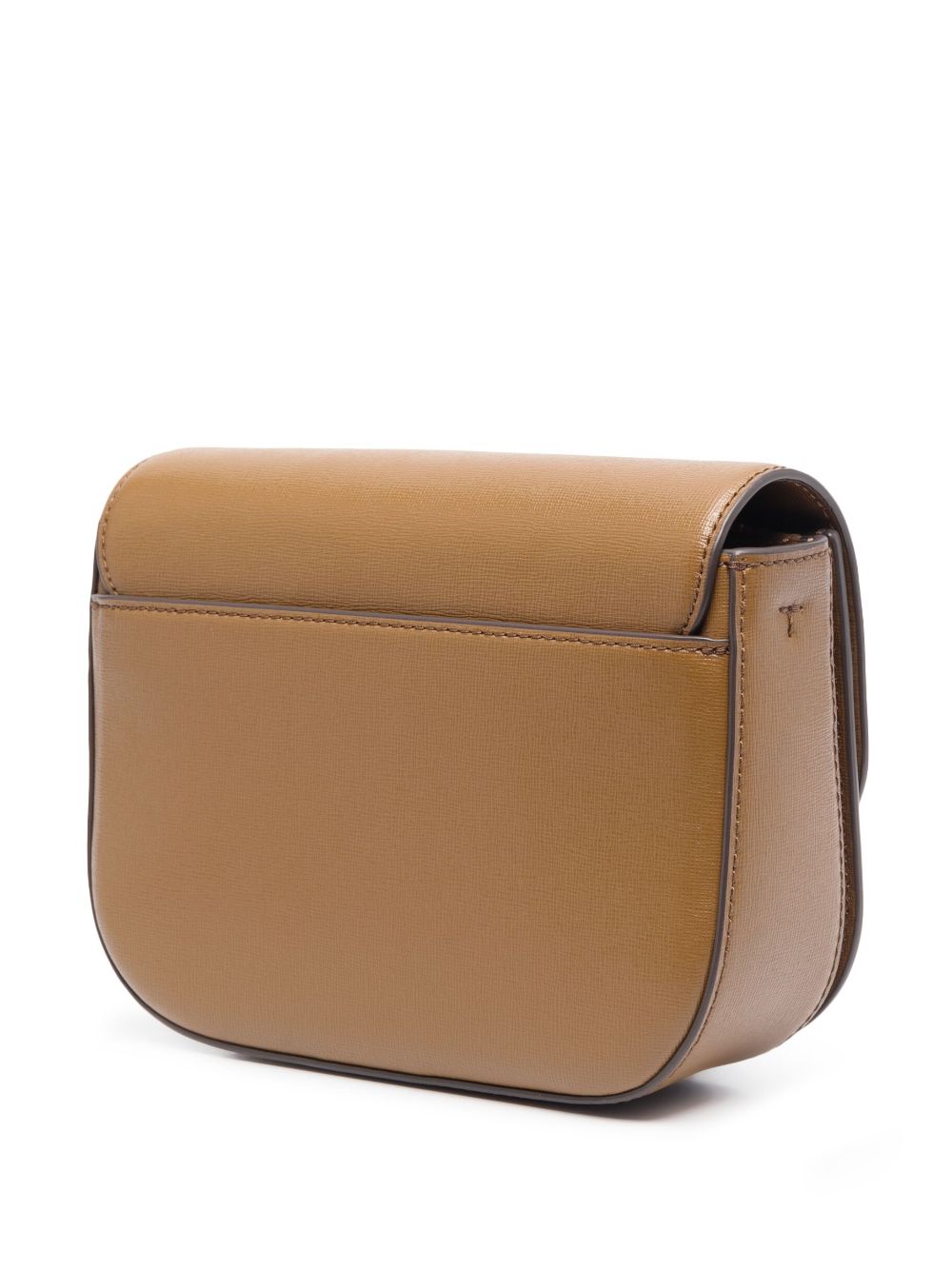 Tory Burch Brown Leather Shoulder Bag Zip Pockets Gold Hardware Bag