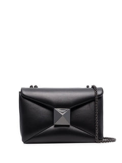 The Row - Black Leather Envelope Crossbody Bag