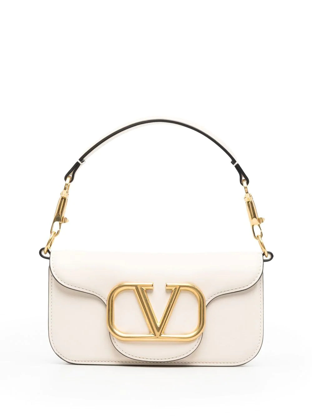 Valentino Loco Small Vlogo Calfskin Shoulder Bag Light Ivory