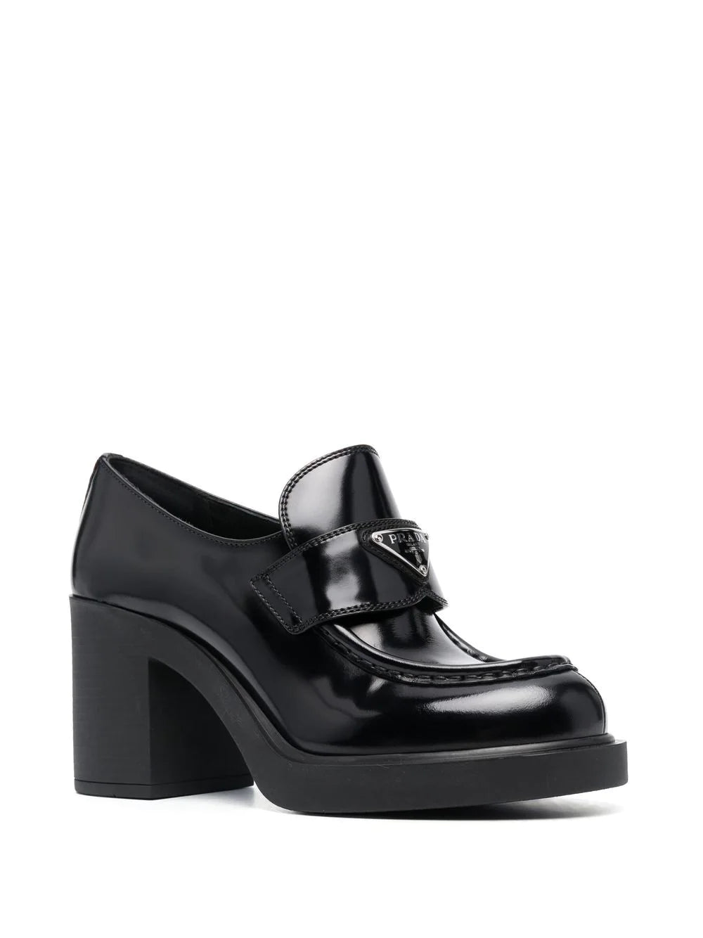 Prada Patent-leather High-heeled Loafers Nero / 8