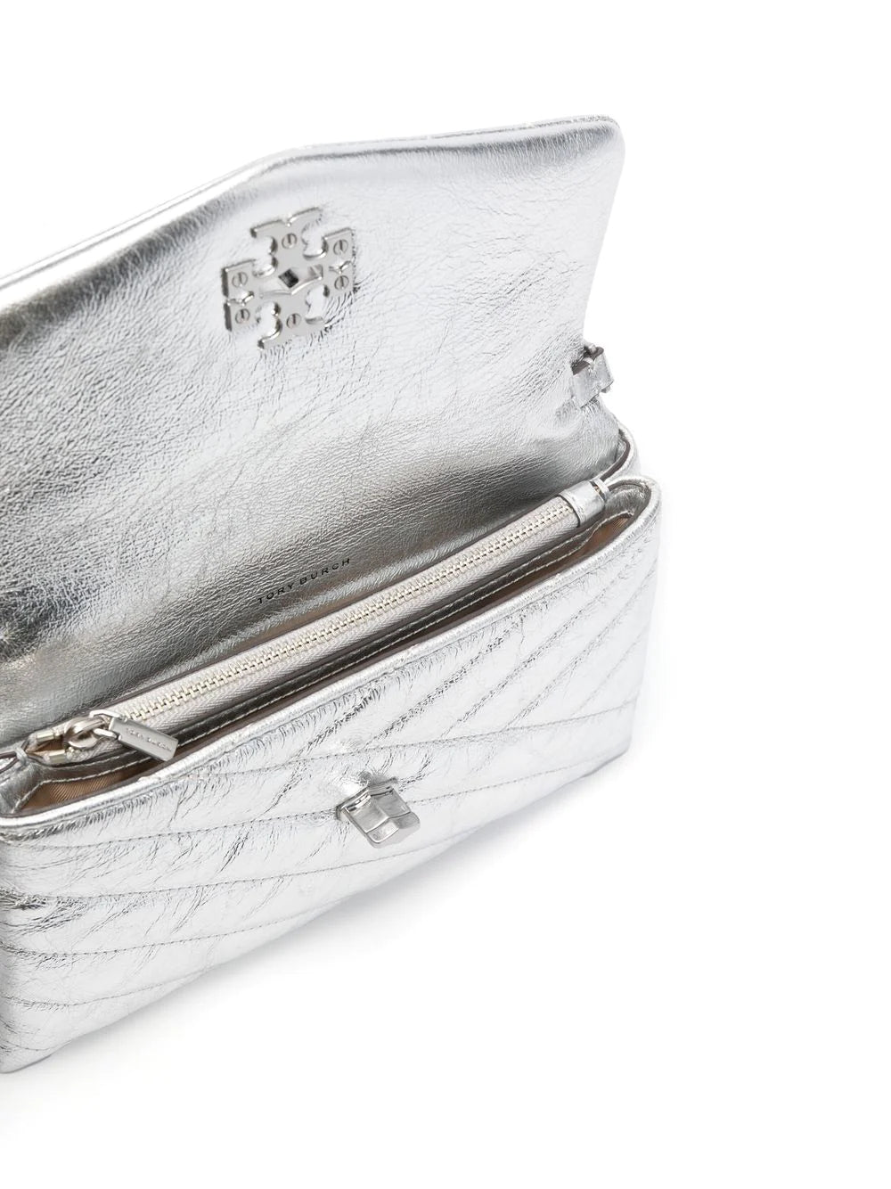 Tory Burch Kira Flap Small Leather Shoulder Bag in Metallic