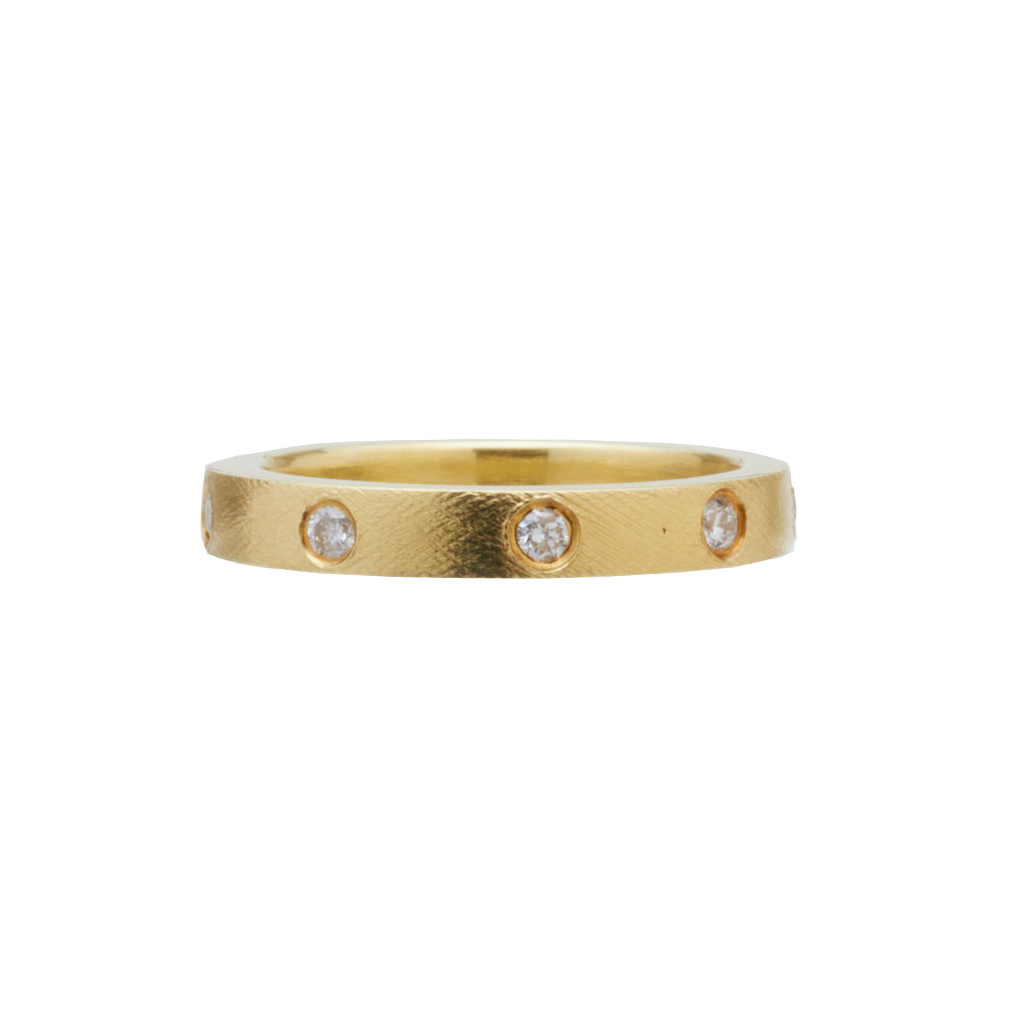 Rene Escobar Diamond Yellow Gold Bangle Bracelet