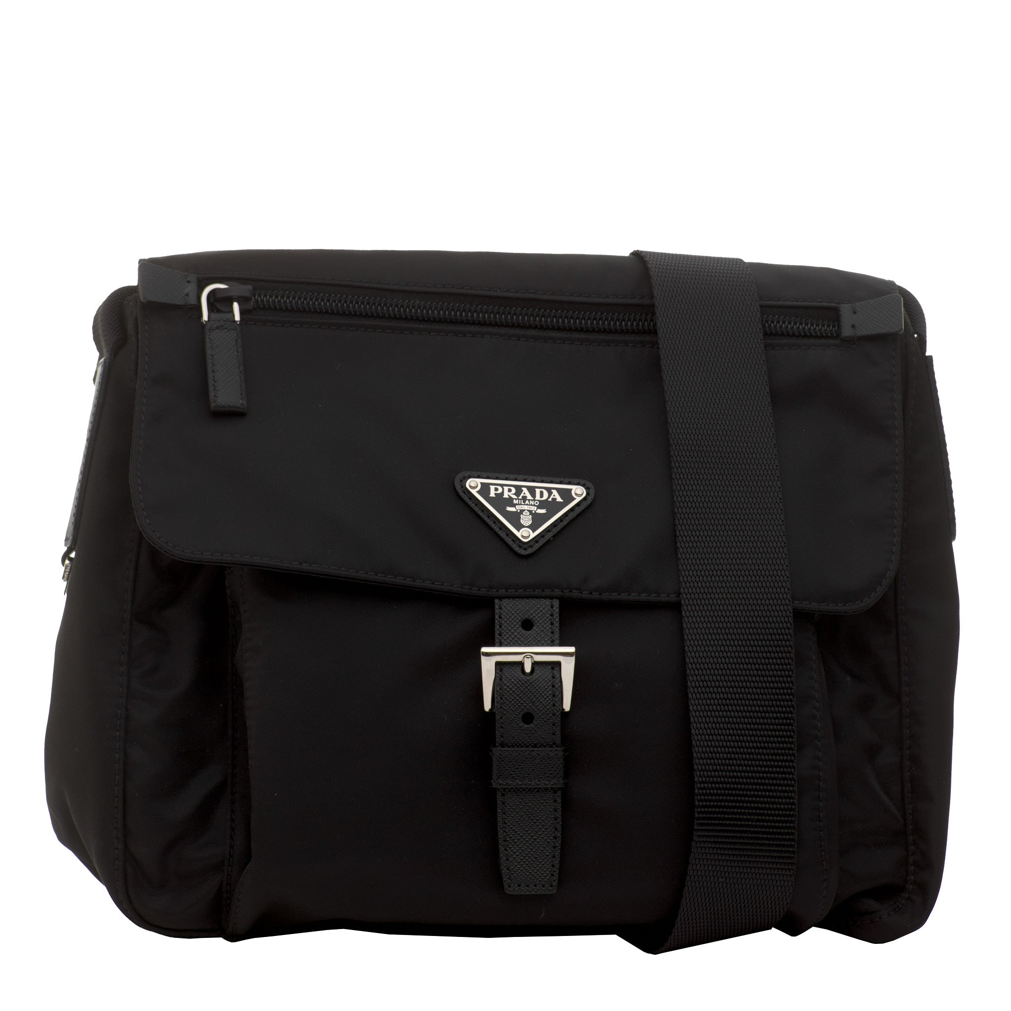 PRADA Nylon Front Pocket Shoulder Bag